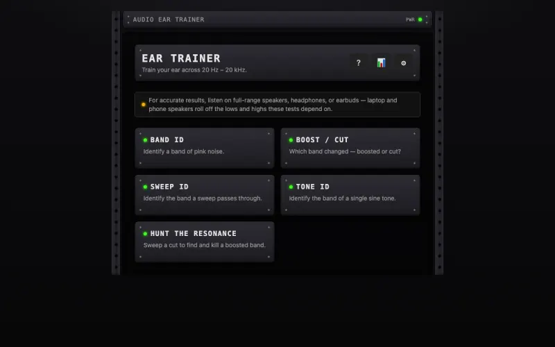 Audio Engineer Ear Trainer screenshot