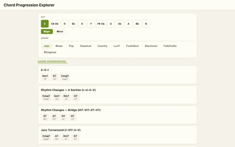 Chord Progression Builder screenshot