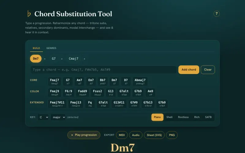 Chord Substitution Tool screenshot